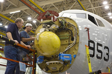 Radar Antenna Installed On Boeing P-8A Poseidon